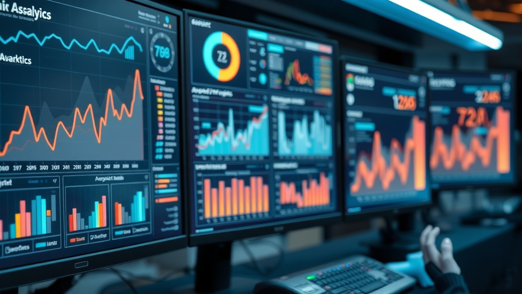advanced analytics dashboard displaying digital marketing strategy KPIs and metrics
