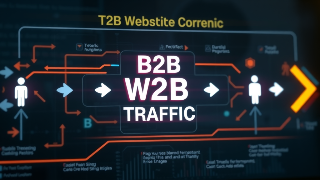 creative visualization of B2B website traffic flow through funnel stages