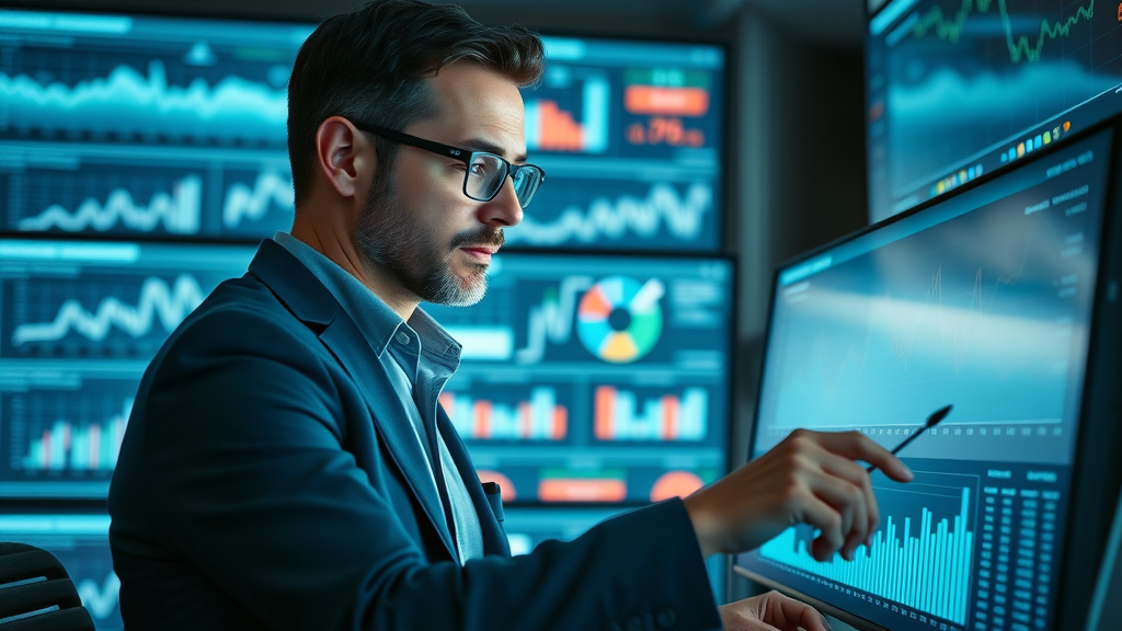 analyst adjusting social media ad campaign levers for CPC and CPM; analyzing cost per click and campaign metrics on digital dashboard
