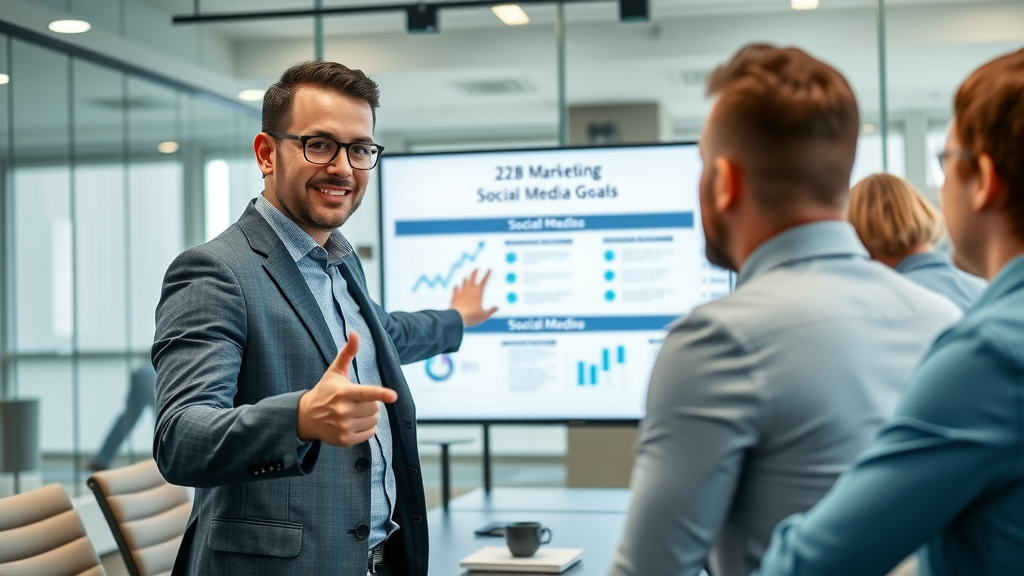 b2b social media strategies setting clear goals digital marketing planning session