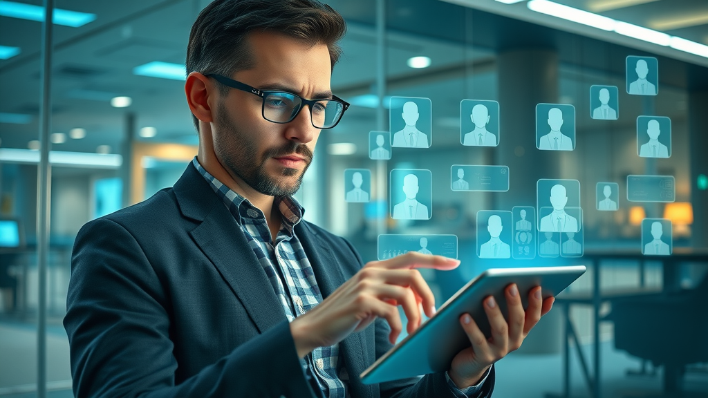 sales funnel optimization marketer using personalization tools on tablet