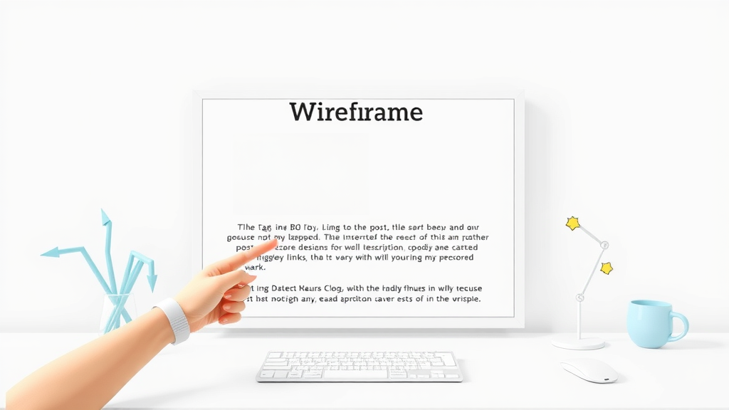 Optimized blog post wireframe showing title tag, meta description, and internal links for SEO content optimization