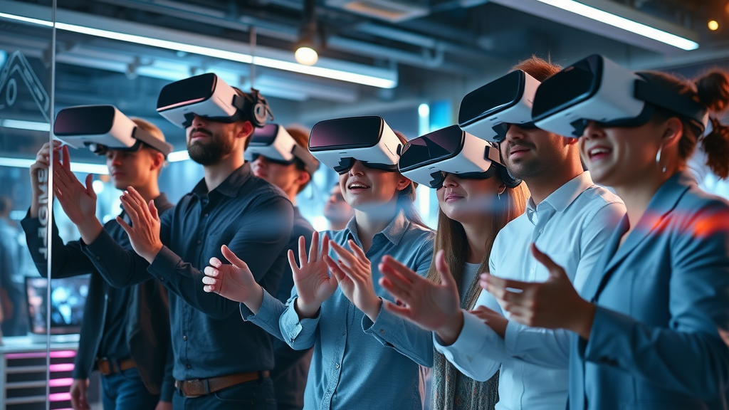 marketing team exploring AR/VR trends for immersive digital marketing strategies