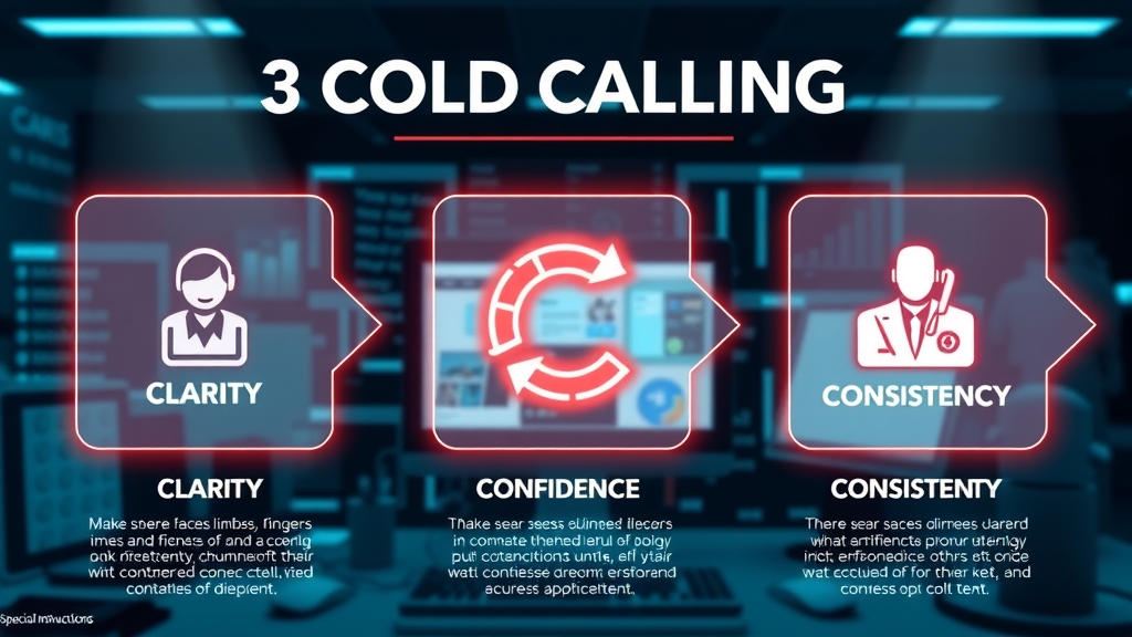 Clarity Confidence Consistency 3 Cs of B2B cold calling infographic