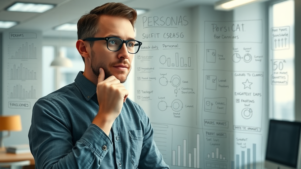 Content marketing strategy with an analytical marketer mapping detailed personas for content research