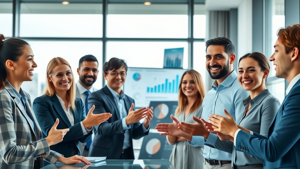 Dynamic B2B business team engaged in reputation analytics strategy - reputation marketing for B2B companies