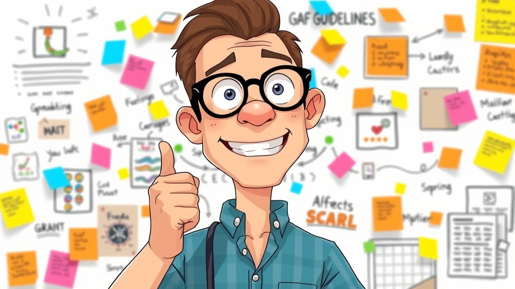 organized creative professional mapping brand guidelines and B2B brand voice clarity