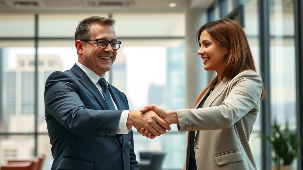 Professional handshake symbolizing customer retention in B2B sales funnel