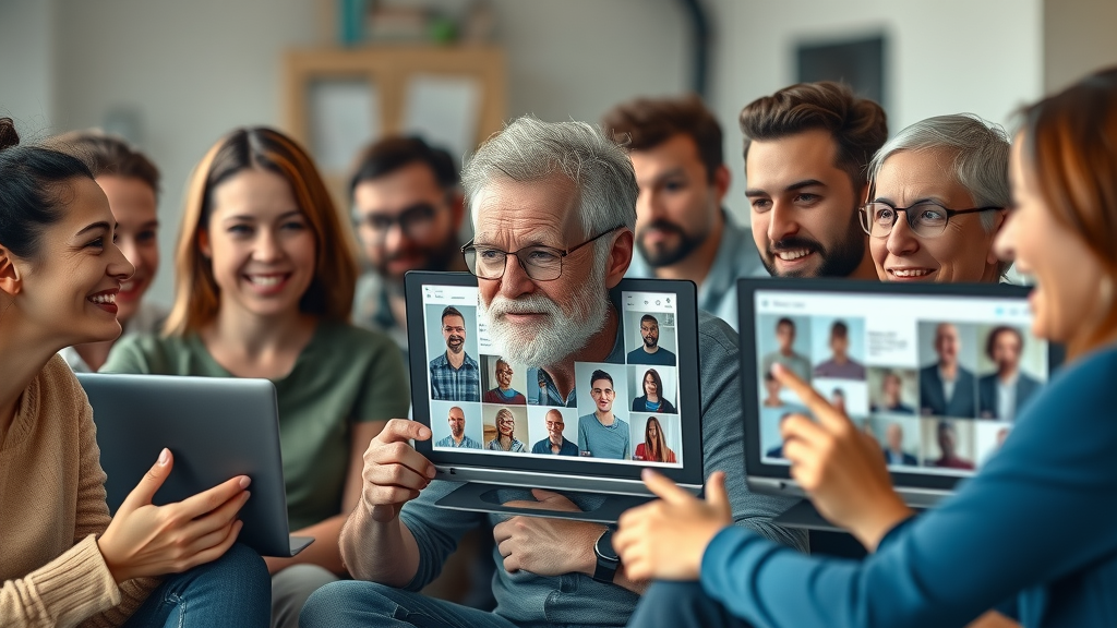 Diverse target audience engaging with content creation tips in digital community