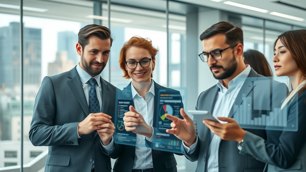B2B sales pipeline management leaders collaborating in a modern office