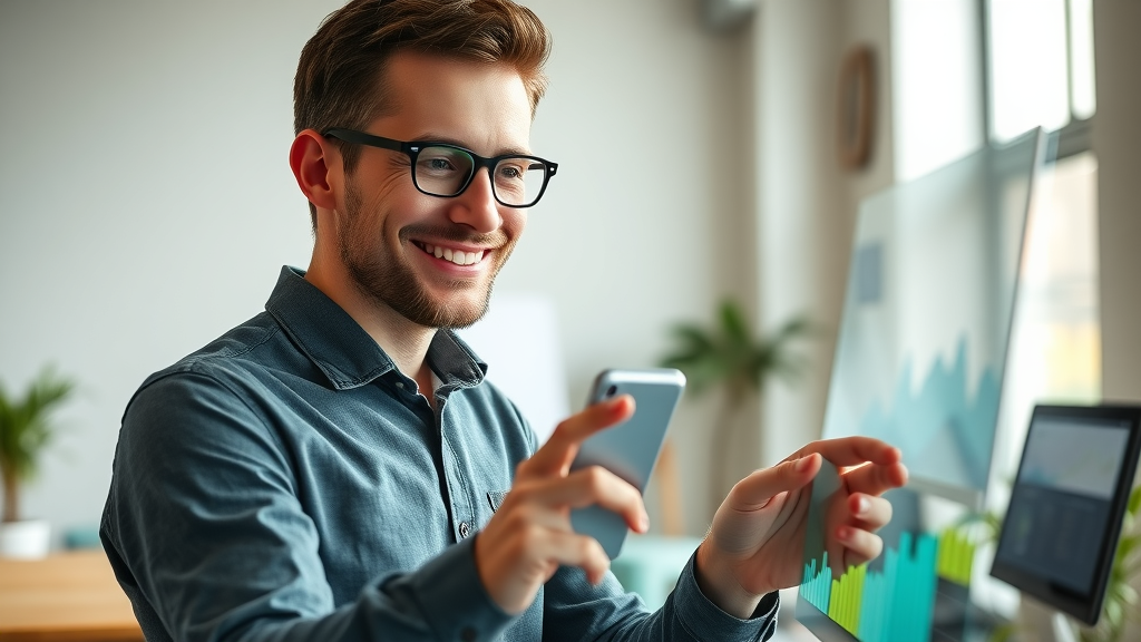 sentiment analysis - marketer analyzing emotional sentiment graphs on digital display