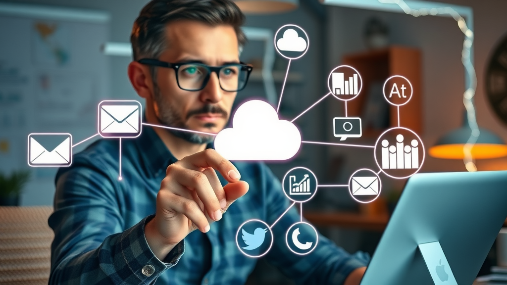 digital marketing - Connecting email, social media, and analytics in B2B automation workflow