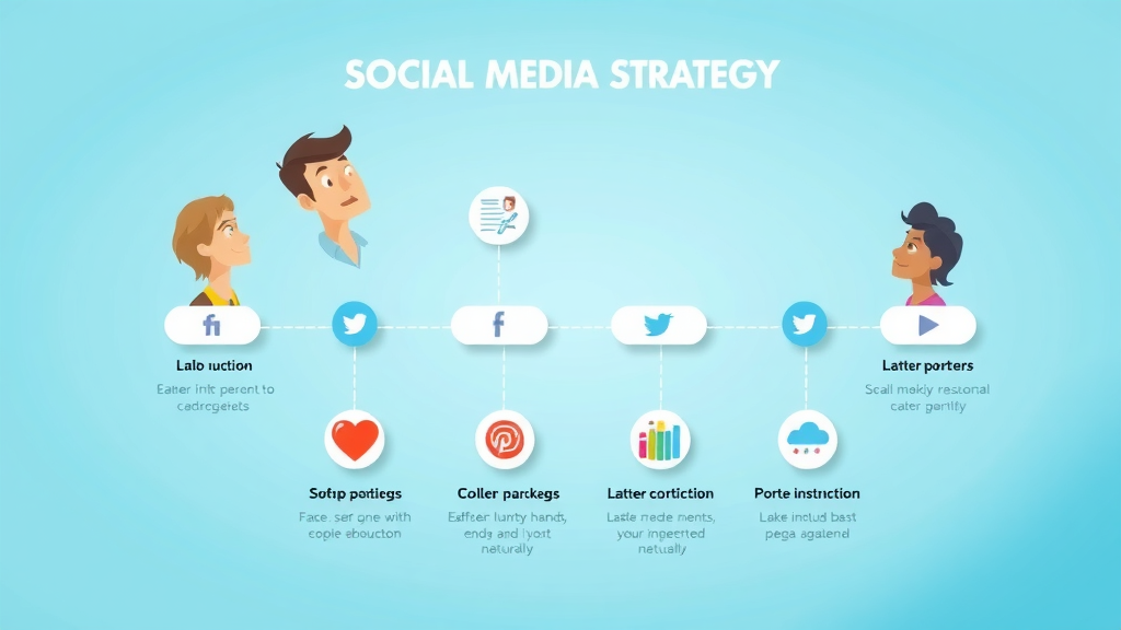Infographic illustrating steps for an effective social media strategy, social media strategy
