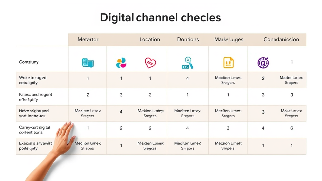 table graphic showing different content distribution channels and types of content