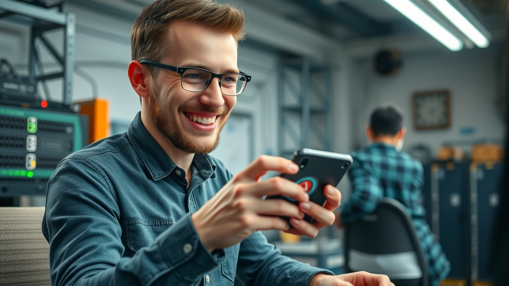 Web developer testing mobile optimization and loading speed for SEO content