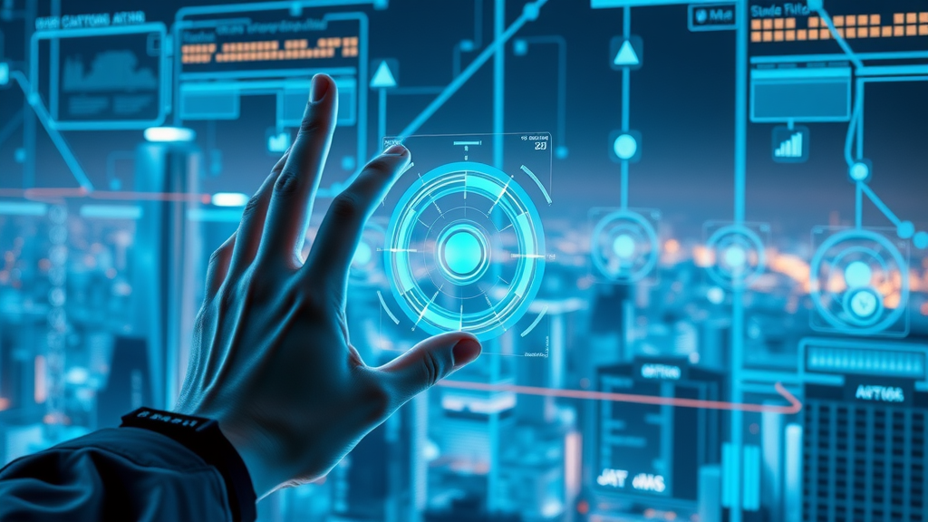 Emerging AI-driven reputation marketing software in futuristic digital dashboard