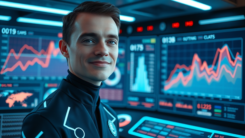 futuristic AI dashboard optimizing B2B marketing funnel performance