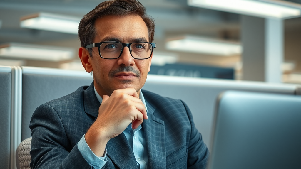 Sales rep resilient after cold calling rejection in modern office