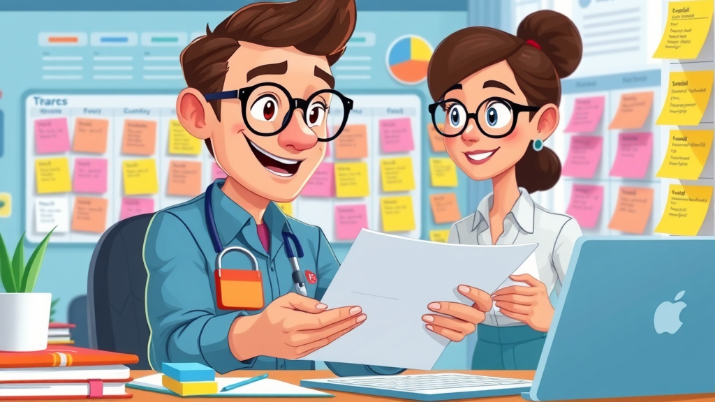 Marketing manager scheduling B2B social media content calendar.