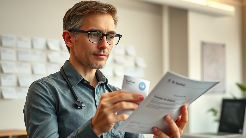 Customer experience specialist reviewing feedback for B2B brand building