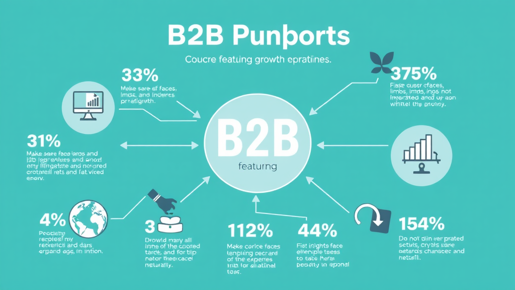 infographic styled for B2B growth insights and interconnected marketing strategy tips
