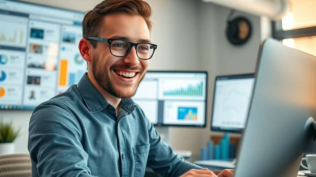 inbound marketing social media manager posting and analyzing multichannel campaigns