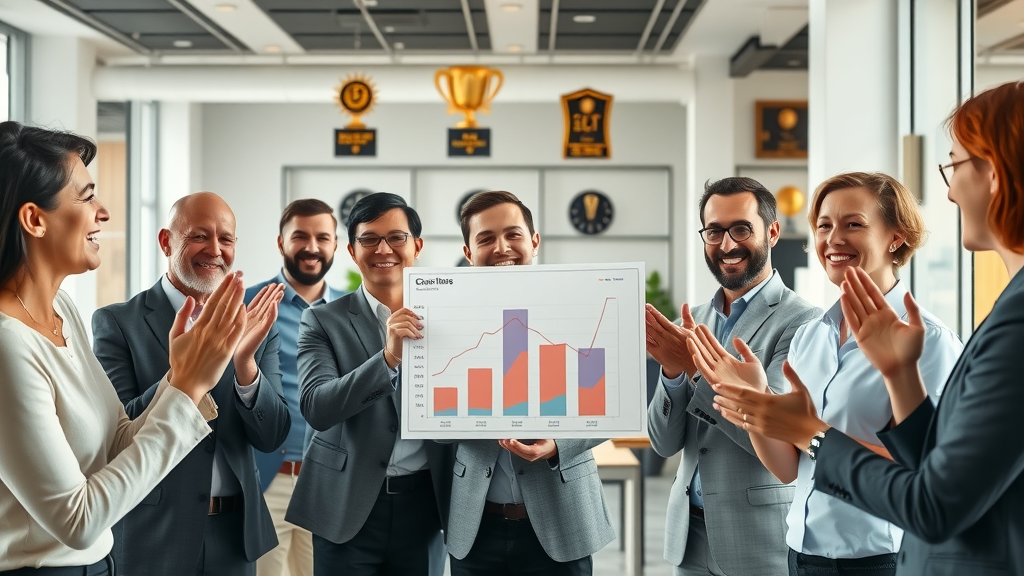 sales team celebrates tripled lead generation success