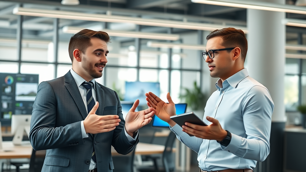B2B cold calling best practices modern sales team discussion high-tech office