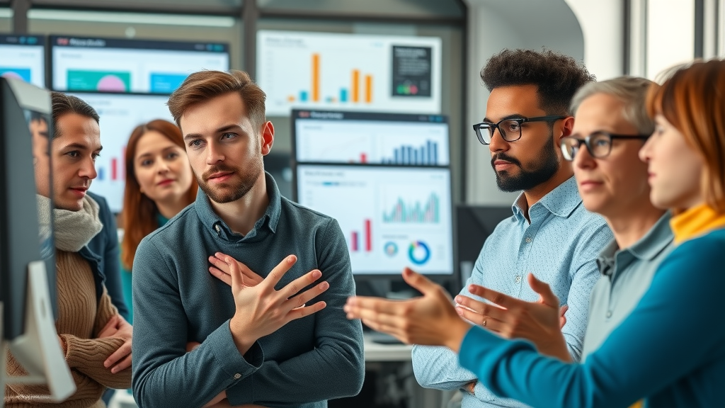 content marketing for B2B - diverse audience personas analyzing buyer journey maps
