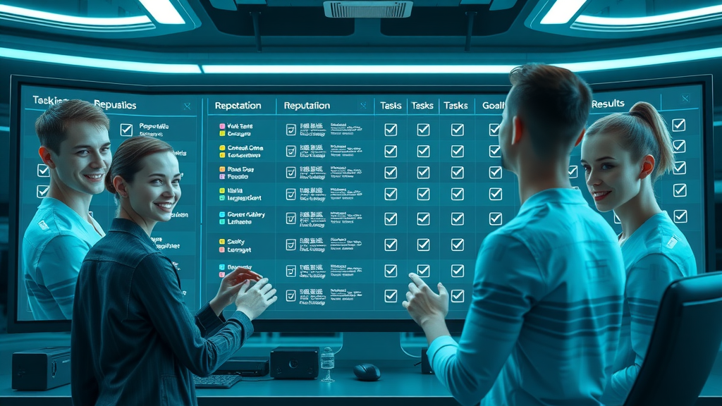 organized digital checklist dashboard for B2B online reputation management, completed tasks highlighted